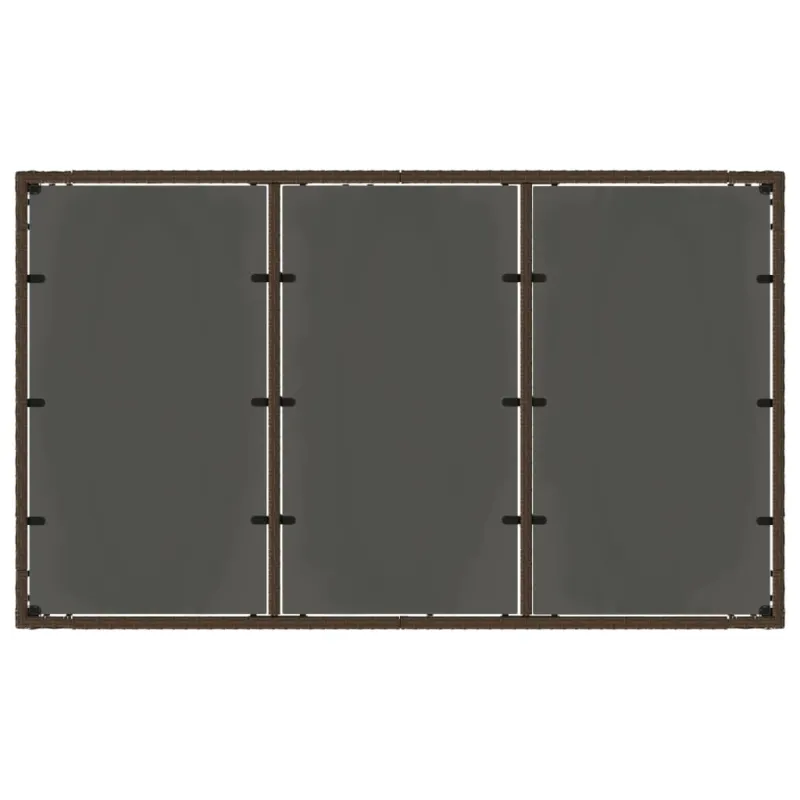 Lasipintainen ruokapöytä, ruskea, 150x90x75cm, rattan