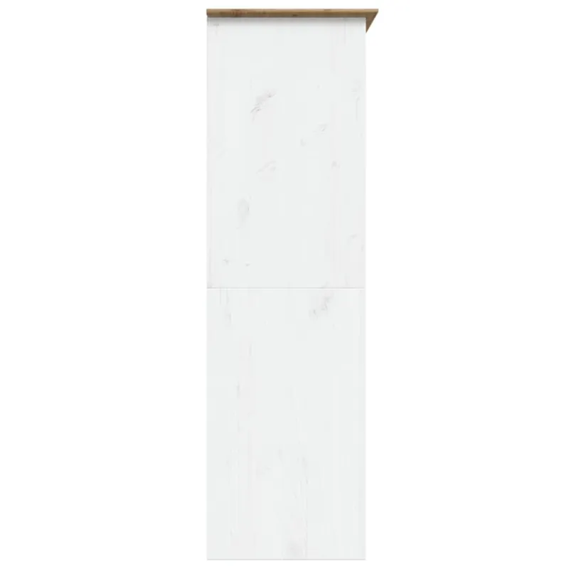 Knygų spinta BODO, balta/ruda, 146x53,5x173 cm, pušies masyvas