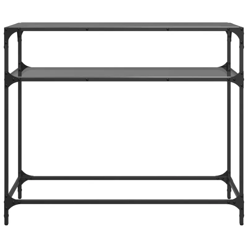 Konsolinis staliukas su juodu stalviršiu, 98x35x81cm, plienas