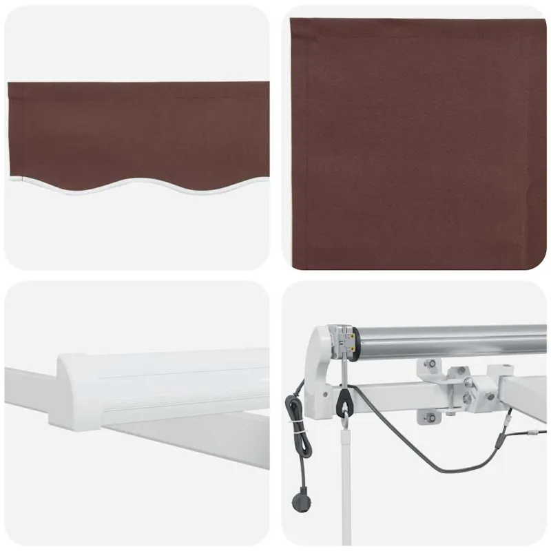 Automatinė ištraukiama markizė su LED, ruda, 300x250cm