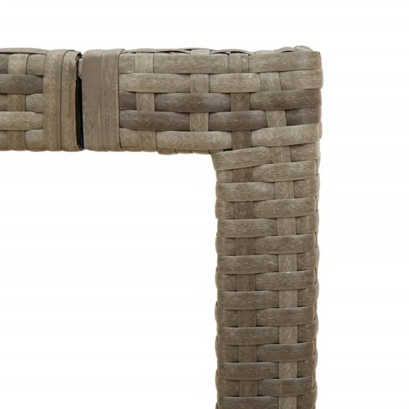 Lasipintainen pöytä, harmaa, 190x90x75 cm, polyrattana
