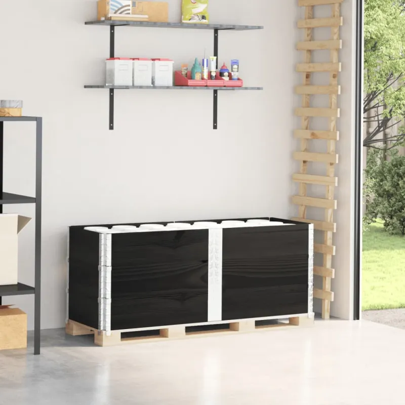 Padėklų apvadai, 3vnt., juodi, 150x50cm, pušies masyvas