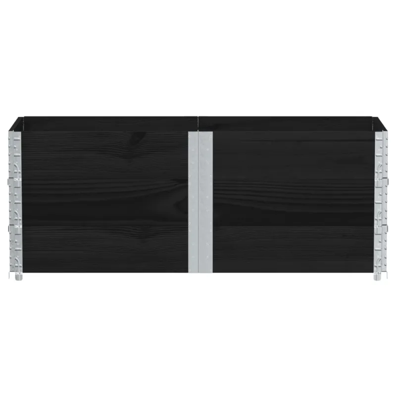 Padėklų apvadai, 3vnt., juodi, 150x50cm, pušies masyvas