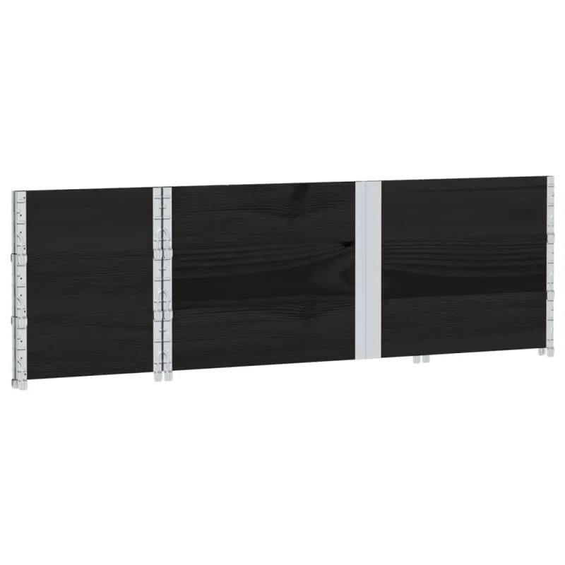 Padėklų apvadai, 3vnt., juodi, 150x50cm, pušies masyvas