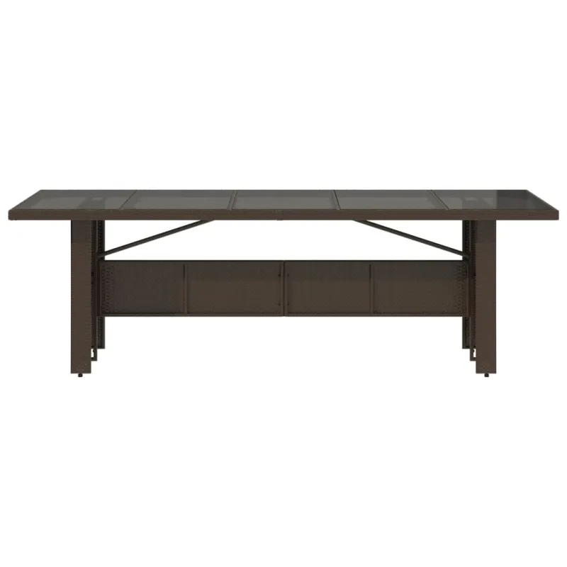 Lasipintaisella pöytätasolla, ruskea, 240x90x75cm, polyratasta