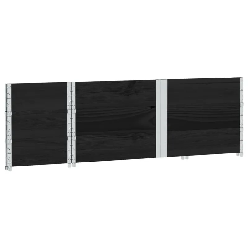 Sodo lovelis, juodas, 150x50cm, pušies medienos masyvas