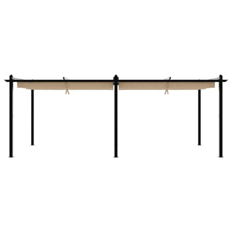 Sodo pavėsinė su ištraukiamu stogu, taupe, 3x6m, aliuminis