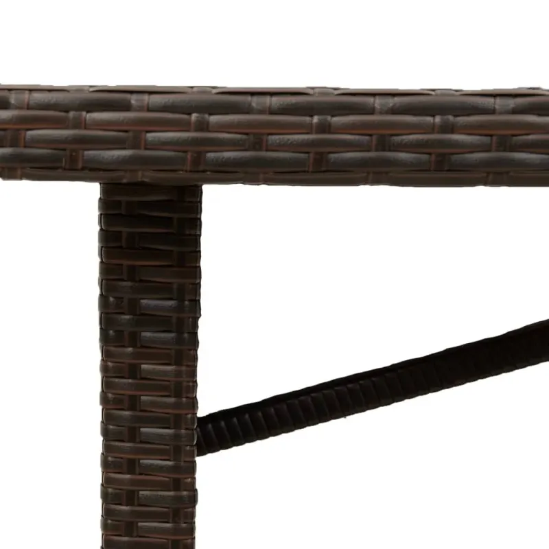 Lasipintainen ruokapöytä, ruskea, 190x80x75cm, polyratasta