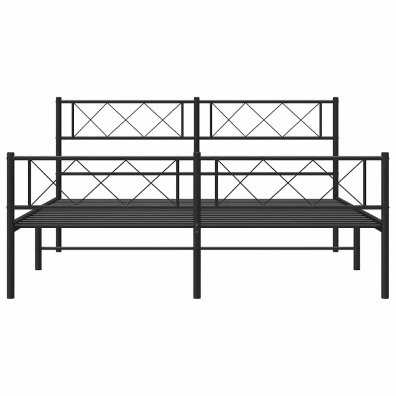 Lovos rėmas su galvūgaliu/kojūgaliu, juodas, 120x200cm, metalas
