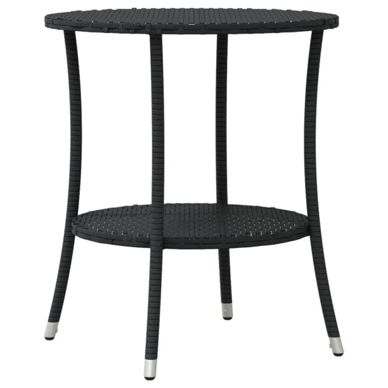 Bistro-Setti pehmusteilla, 3-os osat, musta, polyrattani