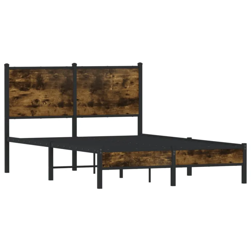 Lovos rėmas be čiužinio, dūminio ąžuolo, 120x200cm, metalas