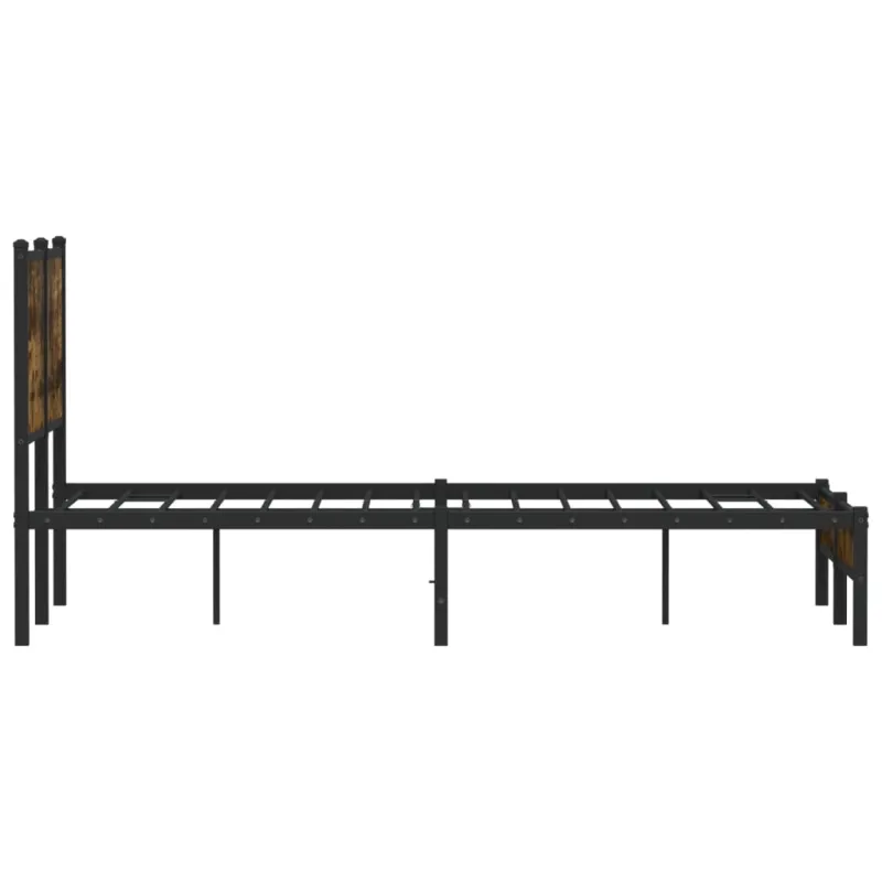 Lovos rėmas be čiužinio, dūminio ąžuolo, 120x200cm, metalas