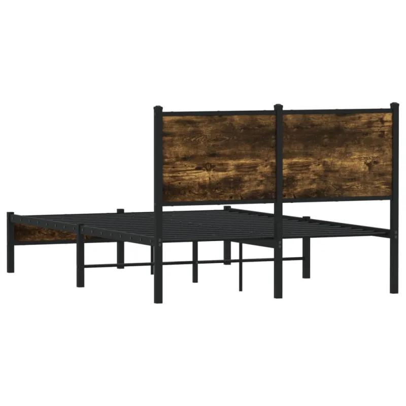 Lovos rėmas be čiužinio, dūminio ąžuolo, 120x200cm, metalas