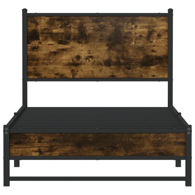 Lovos rėmas be čiužinio, dūminio ąžuolo, 90x200cm, metalas