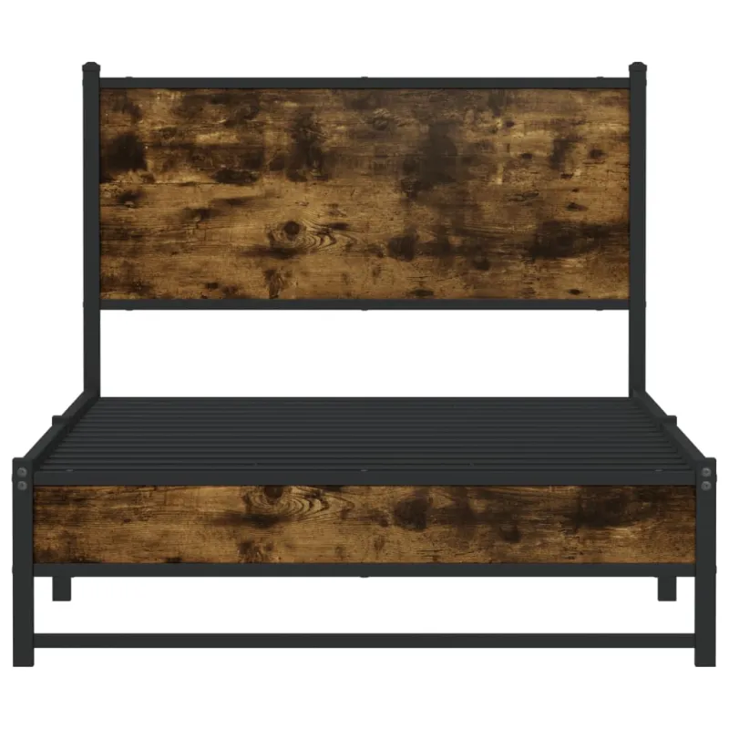 Lovos rėmas be čiužinio, dūminio ąžuolo, 100x200cm, metalas