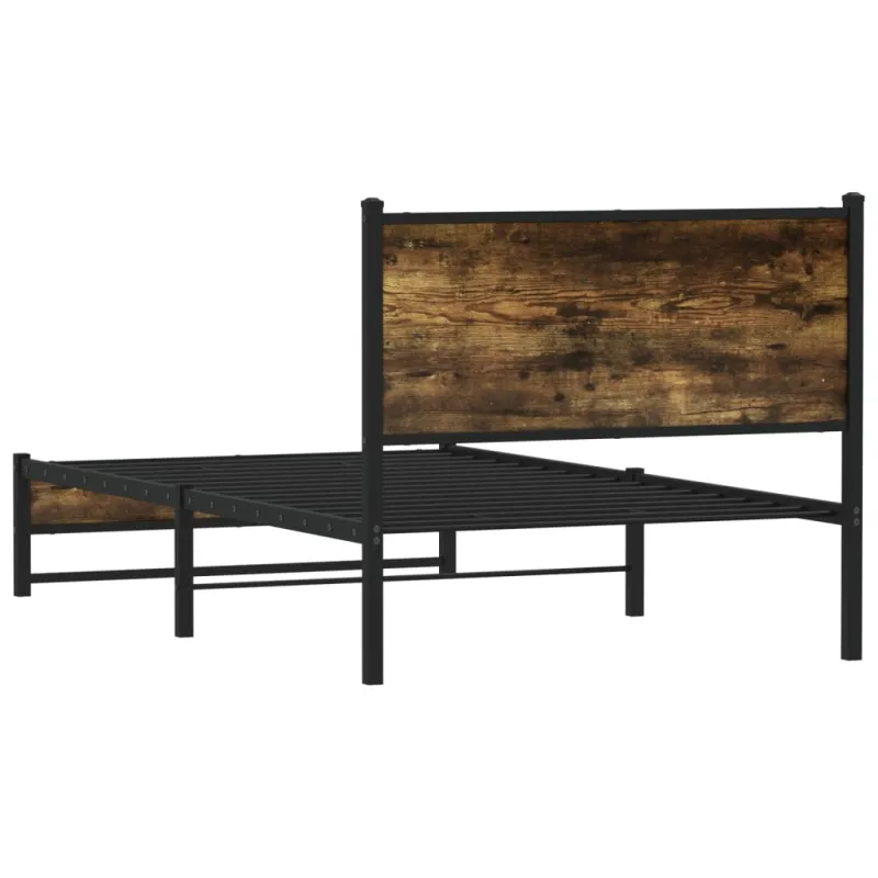 Lovos rėmas be čiužinio, dūminio ąžuolo, 100x200cm, metalas