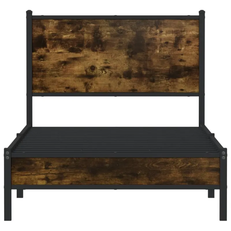 Lovos rėmas be čiužinio, dūminio ąžuolo, 75x190cm, metalas