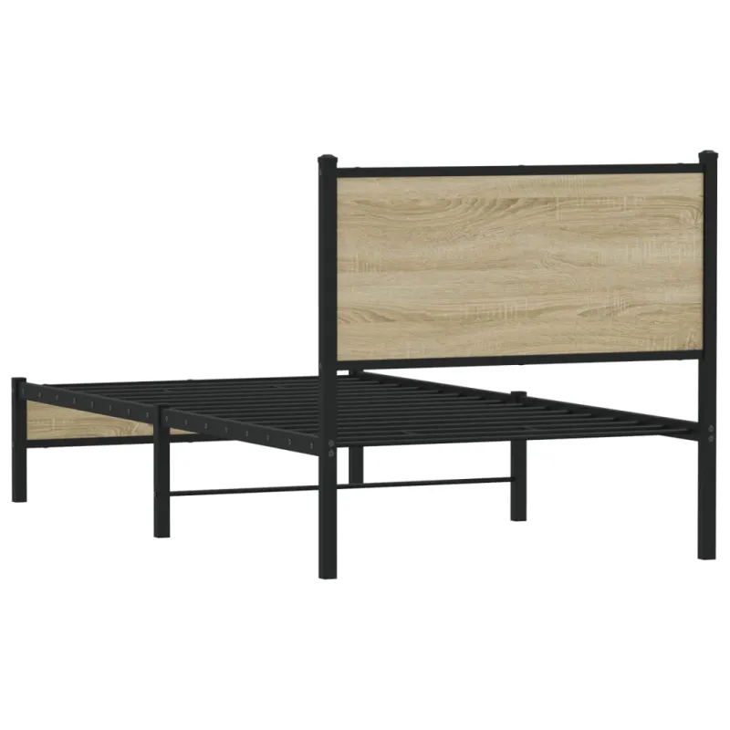 Lovos rėmas be čiužinio, sonoma ąžuolo, 80x200cm, metalas