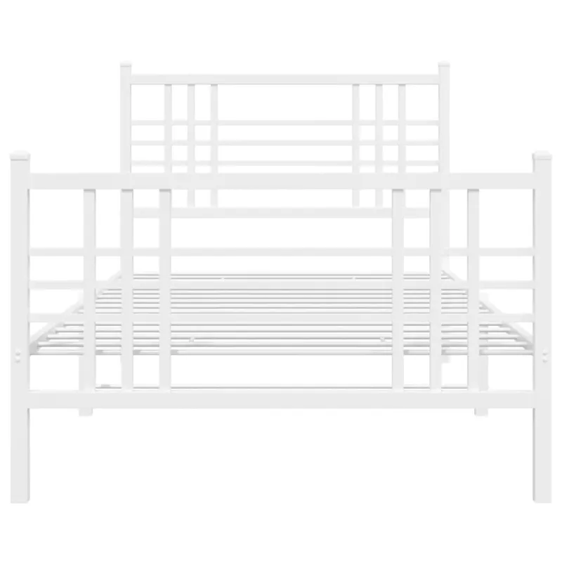 Lovos rėmas su galvūgaliu/kojūgaliu, baltas, 107x203cm, metalas
