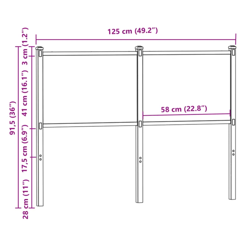 Pakaitinis galvūgalis, ruda ąžuolo spalvos, 120cm, mediena ir plienas