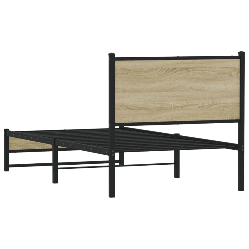 Lovos rėmas be čiužinio, sonoma ąžuolo, 90x190cm, metalas