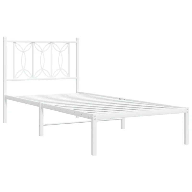 Lovos rėmas be čiužinio, baltas, 75x190cm, metalas