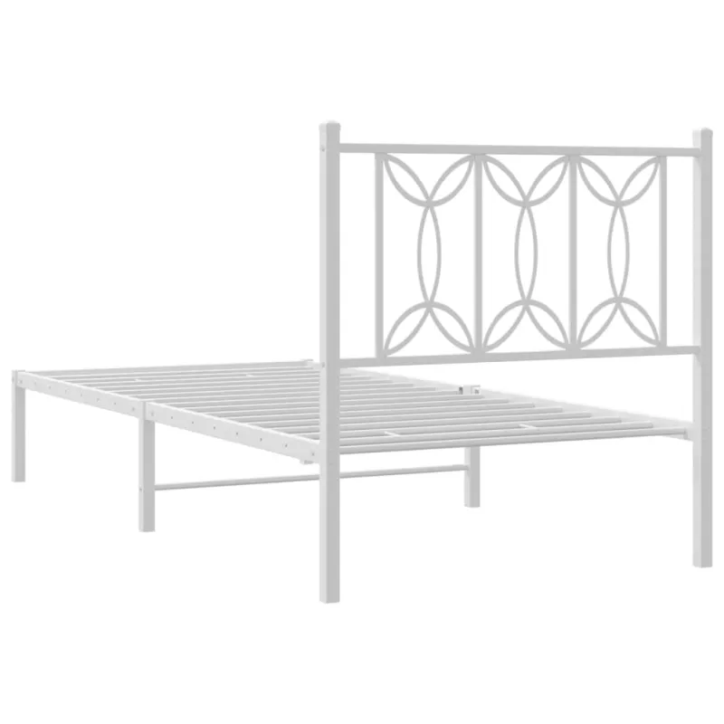 Lovos rėmas be čiužinio, baltas, 75x190cm, metalas