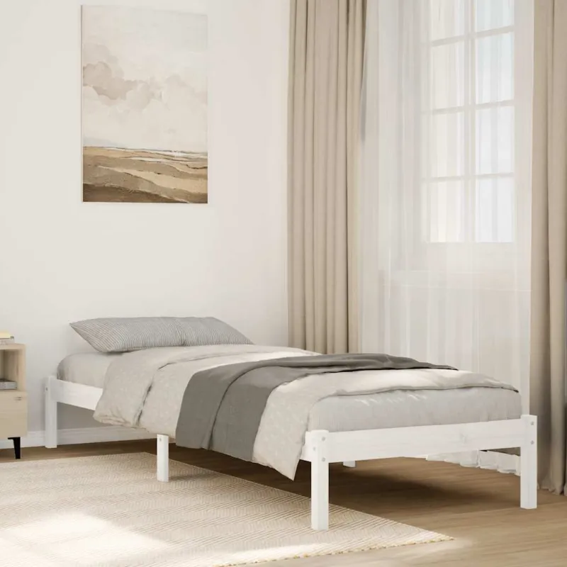 Lovos rėmas be čiužinio, baltas, 90x210cm, pušis, itin ilgas