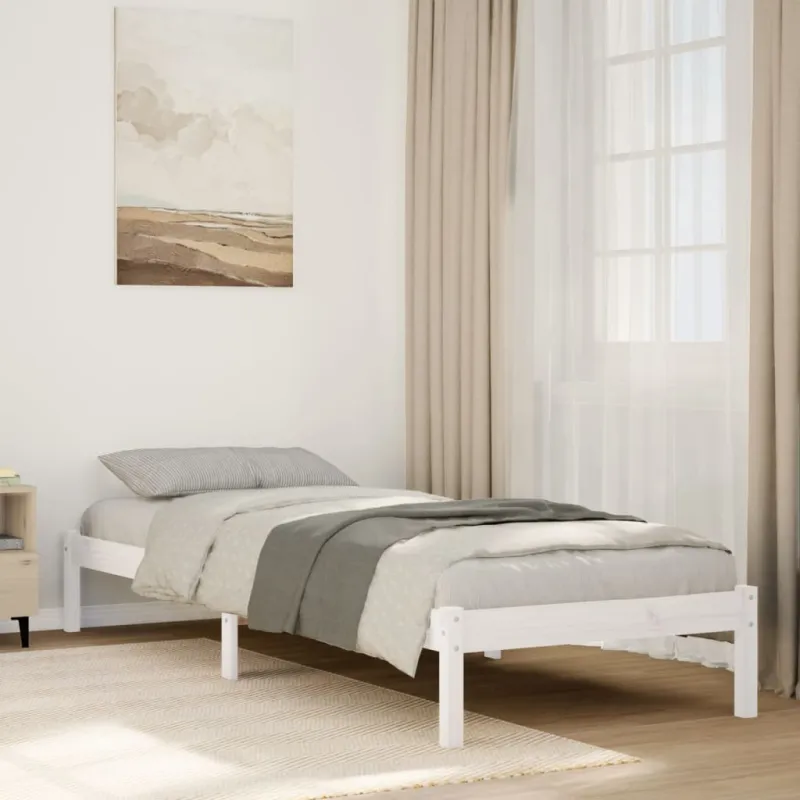Lovos rėmas be čiužinio, baltas, 90x220cm, pušis, itin ilgas