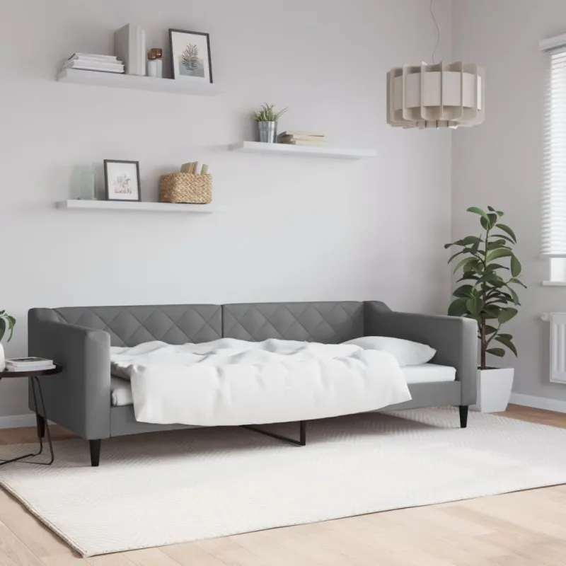 Sofa, tamsiai pilkos spalvos, 90x200cm, audinys
