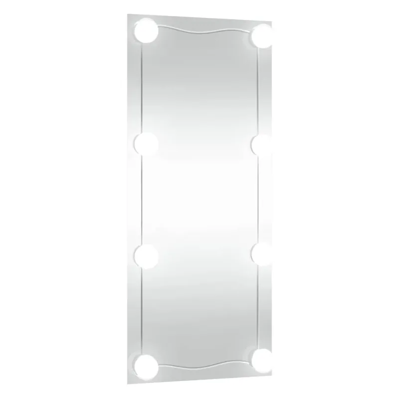Sieninis veidrodis su LED lemputėmis, 40x80cm, stiklas