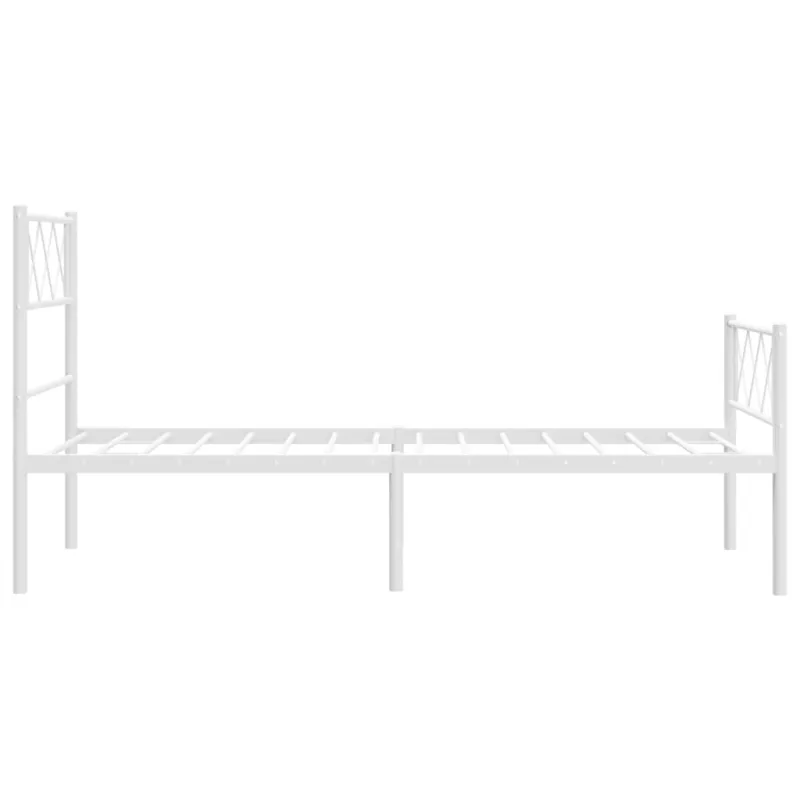 Lovos rėmas su galvūgaliu/kojūgaliu, baltas, 107x203cm, metalas