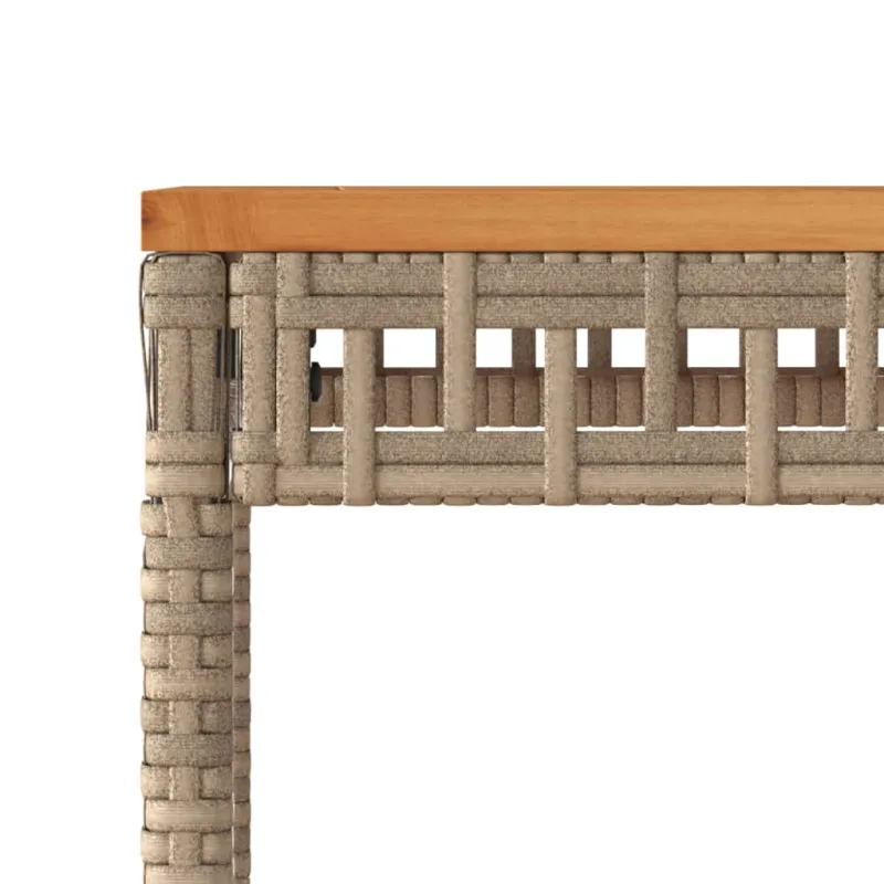 Sodo pöytätaso, hiekka, 38x38x42cm, polyrattana/akasiapuu