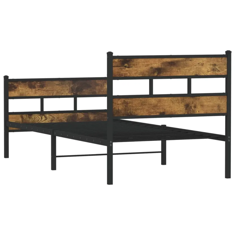 Lovos rėmas be čiužinio, dūminio ąžuolo, 100x190cm, metalas
