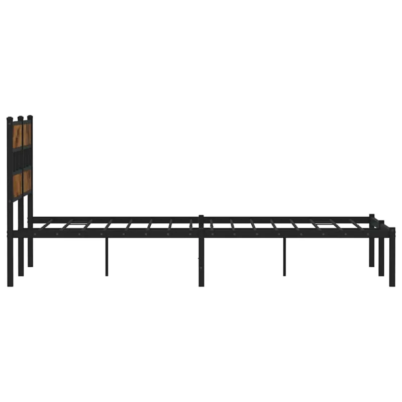 Lovos rėmas be čiužinio, dūminio ąžuolo, 135x190cm, metalas