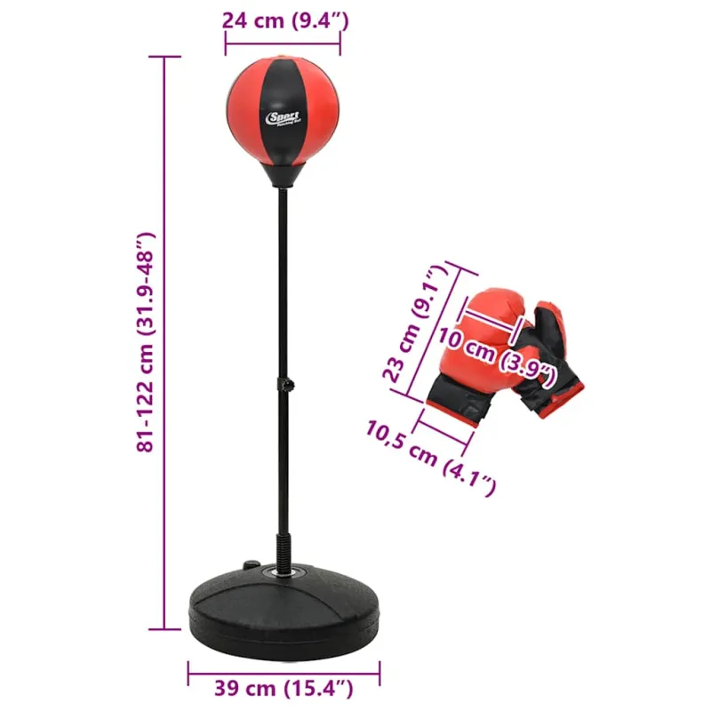 Smūgiavimo kamuoliukų rinkinys su pirštinėmis/pompa, 81-122cm