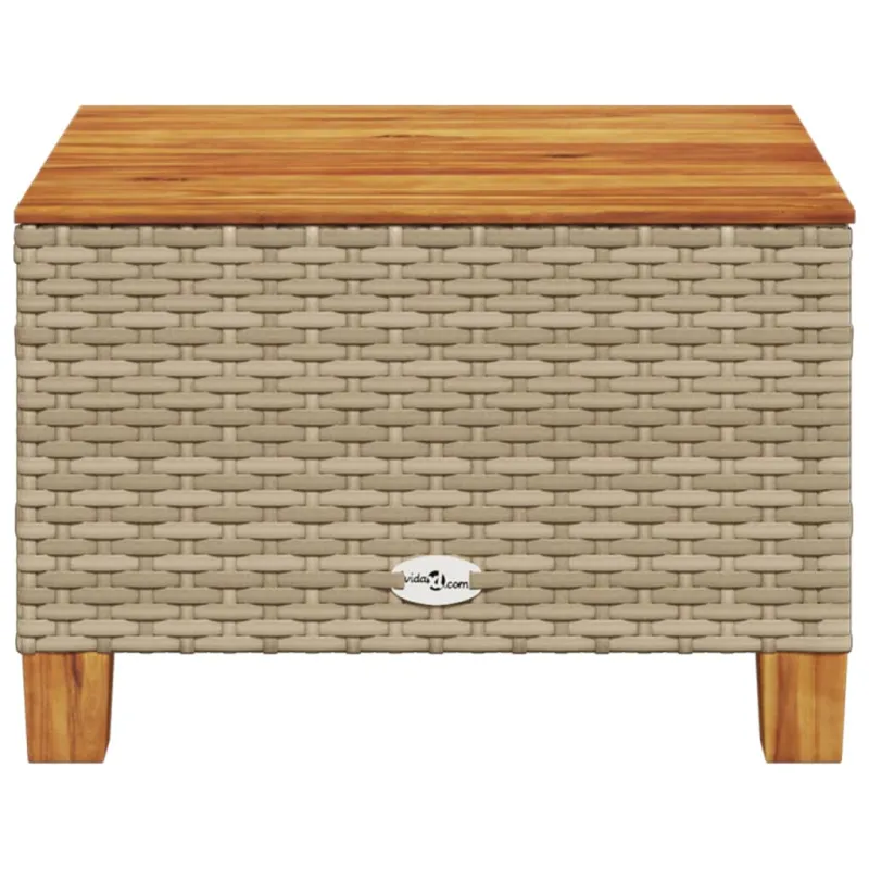 Sodo pöytätaso, hiekka, 55x55x36cm, polyrattana/akasiapuu