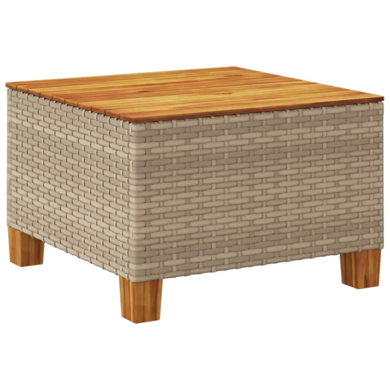 Sodo pöytätaso, hiekka, 55x55x36cm, polyrattana/akasiapuu