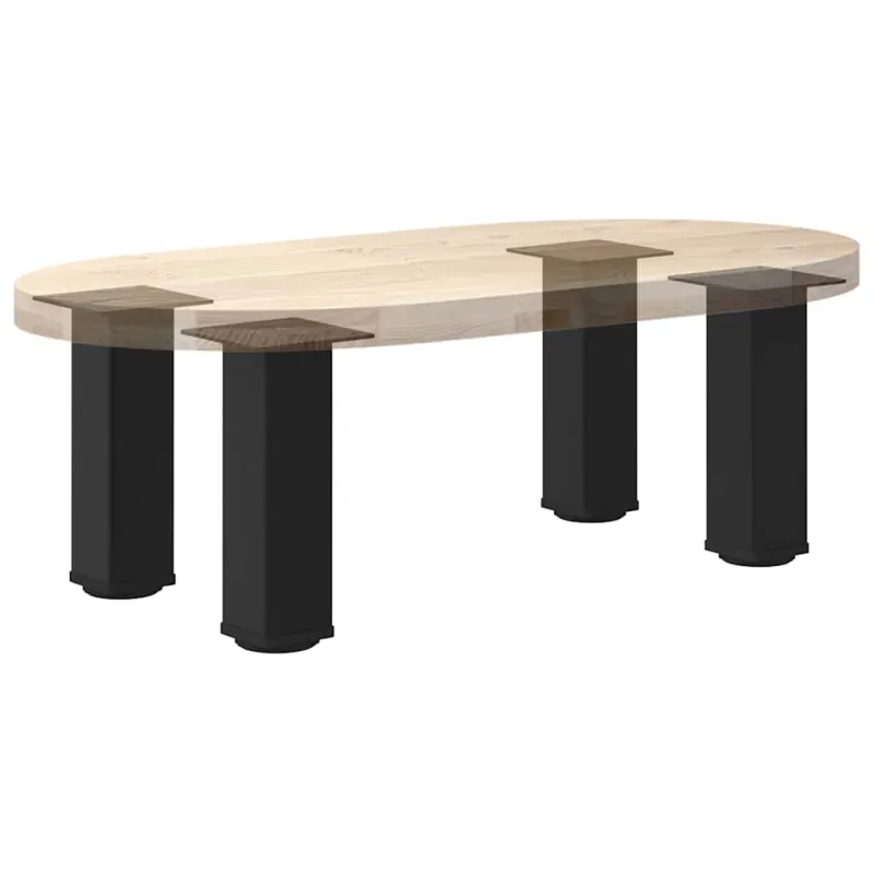 Kavos staliuko kojelės, 4 vnt., juodos, 42-44 cm, plienas