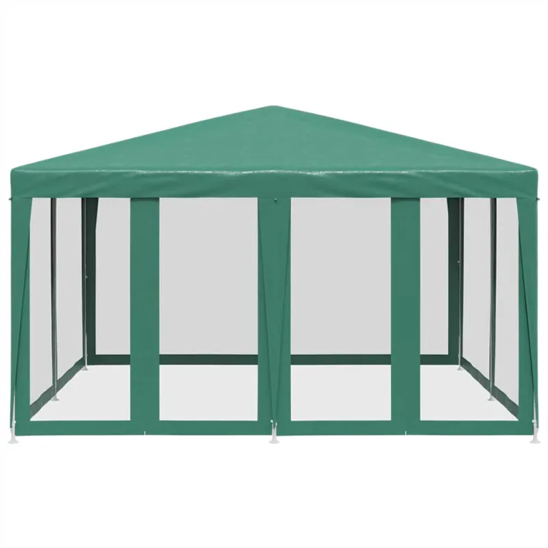 Proginė palapinė su 8 tinklinėmis sienomis, žalia, 4x4m, HDPE