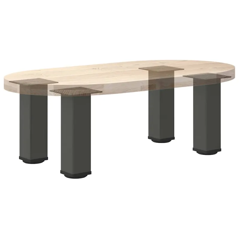 Kavos staliuko kojelės, 4 vnt., antracito spalvos, 42-44 cm, plienas