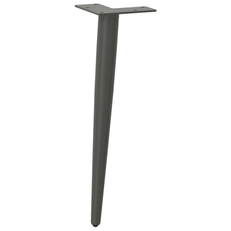 Kavos staliuko kojelės, 4 vnt., antracito spalvos, 42-43 cm, plienas, kūginės formos