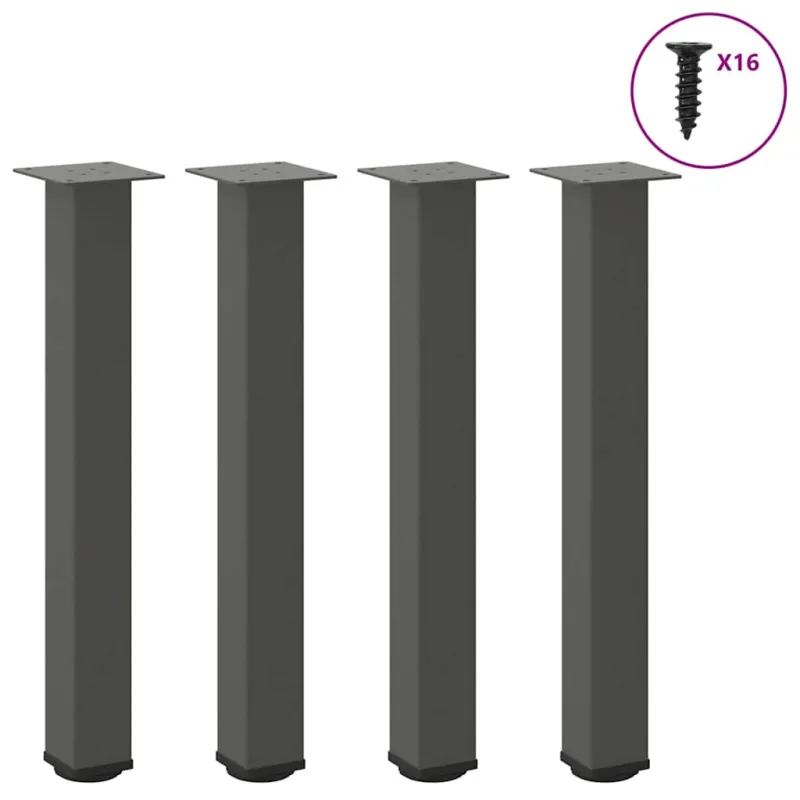 Konsolinio stalo kojos, 4 vnt., antracito spalvos, 72-74 cm, plienas