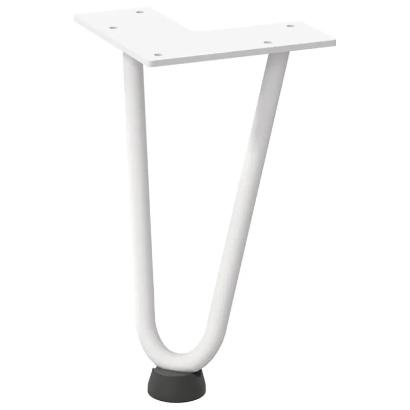 Kavos staliuko kojelės, 4 vnt., baltos, 20 cm, plienas, segtukai