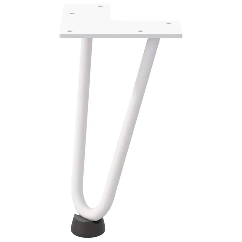 Kavos staliuko kojelės, 4 vnt., baltos, 20 cm, plienas, segtukai