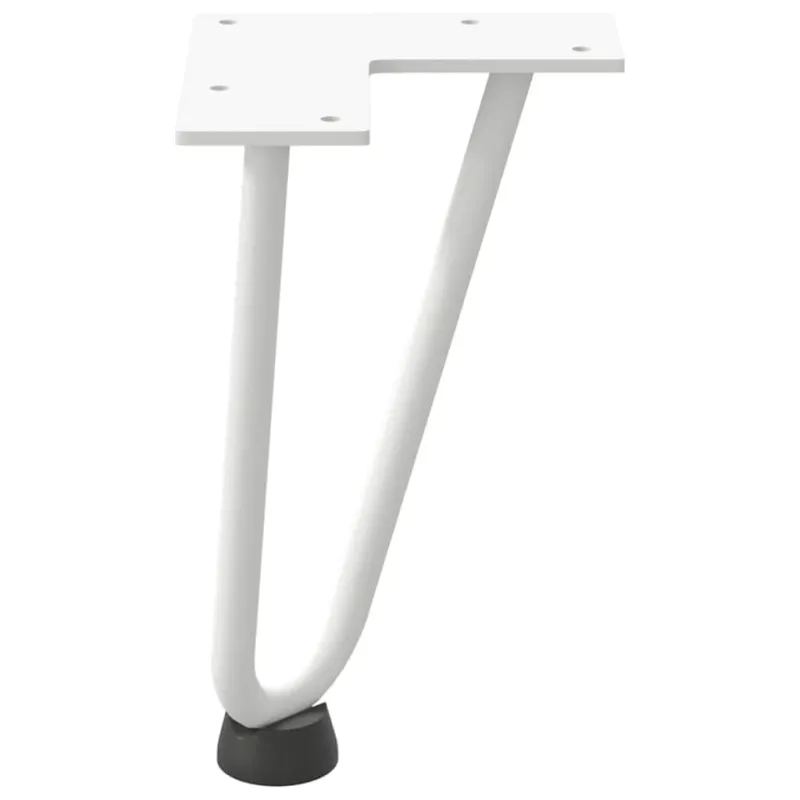 Kavos staliuko kojelės, 4 vnt., baltos, 20 cm, plienas, segtukai