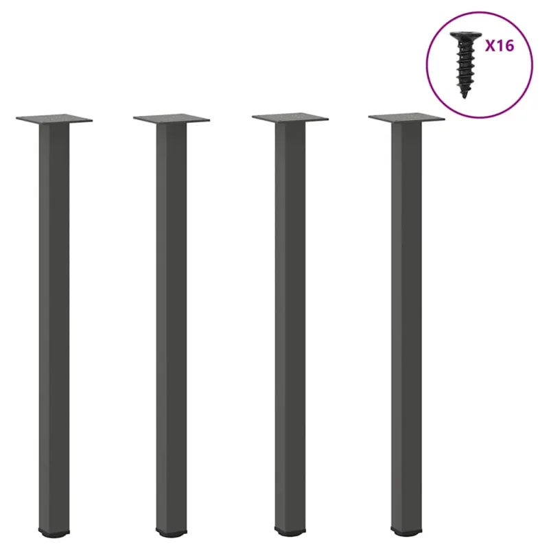 Konsolinio stalo kojos, 4 vnt., antracito spalvos, 72-74 cm, plienas