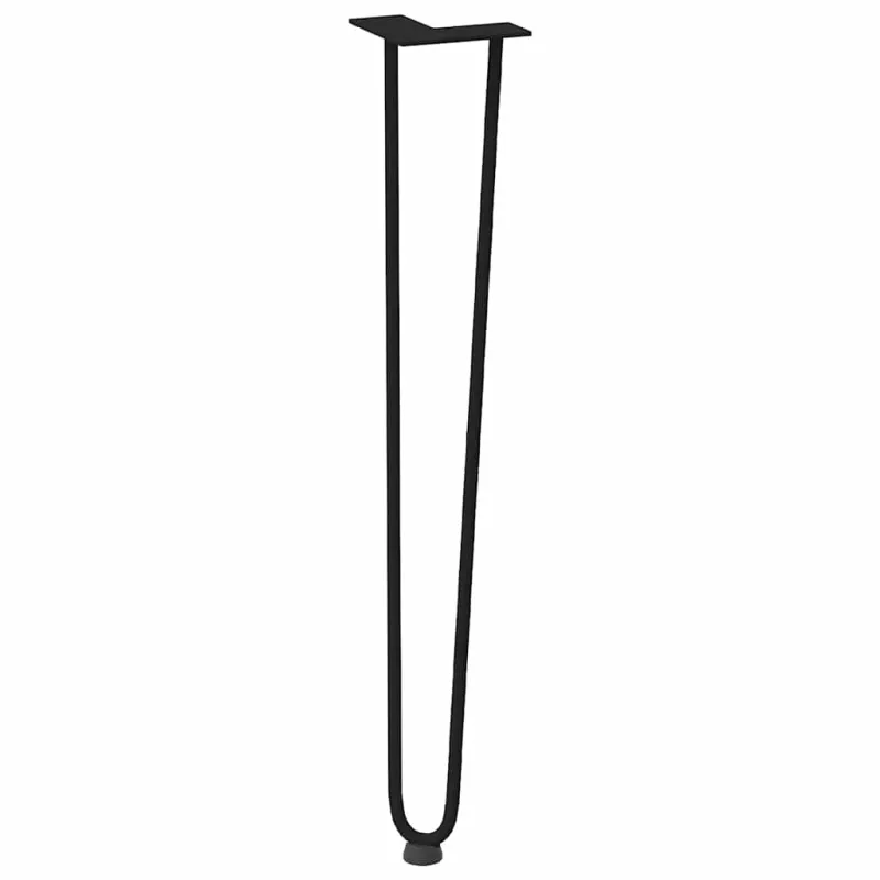segtukų formos kojelės konsoliniams staliukams, 4 vnt., juodos, 72 cm, masyvus plienas