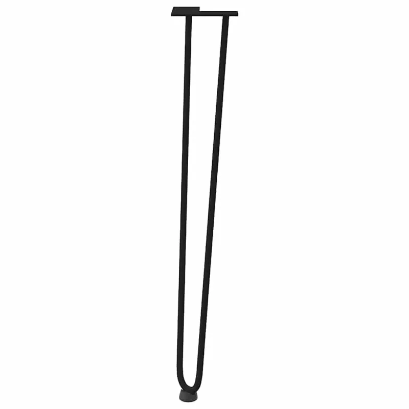segtukų formos kojelės konsoliniams staliukams, 4 vnt., juodos, 72 cm, masyvus plienas