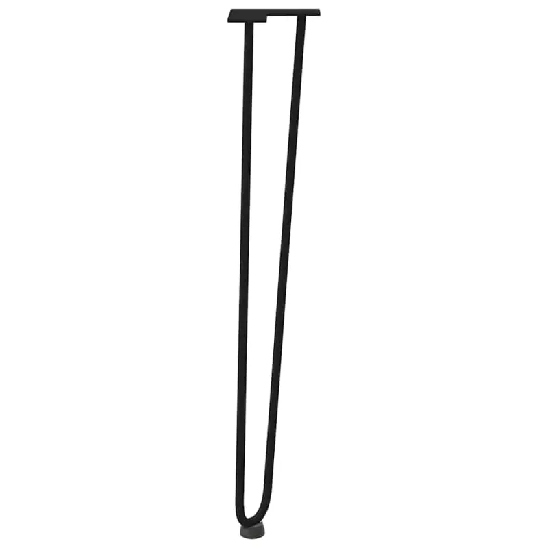 segtukų formos kojelės konsoliniams staliukams, 4 vnt., juodos, 72 cm, masyvus plienas